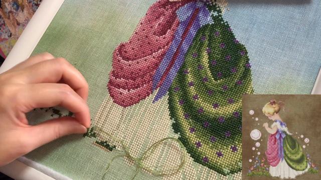 Flosstube:Stitch With Me #60　Lavender and Lace Isabella's Garden cross stitch クロスステッチ смотреть онлайн