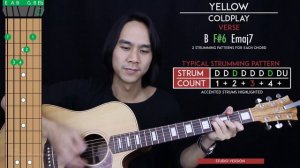Yellow Guitar Cover Acoustic - Coldplay 🎸 |Tabs + Chords|