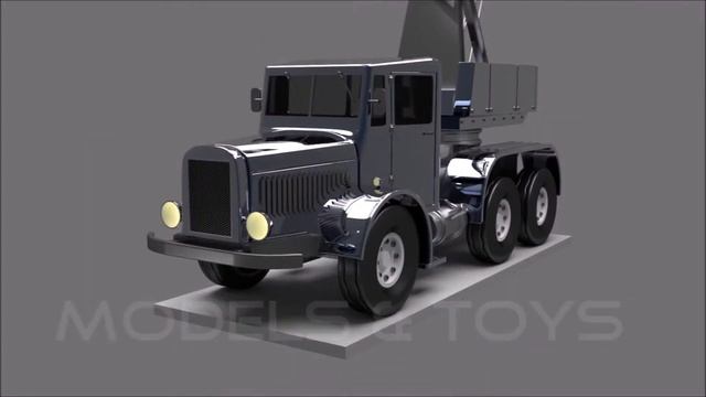 Thornycroft Amazon Coles Mk7 7 Ton Mobile Crane - 3D Model - 360º