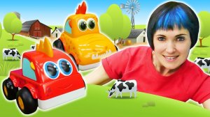 Капуки Кануки и Веселая школа: машинки Мокас ищут животных для фермы! Мультики и игры для детей