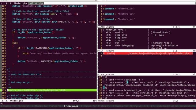 Basic php debugging with vim and xdebug