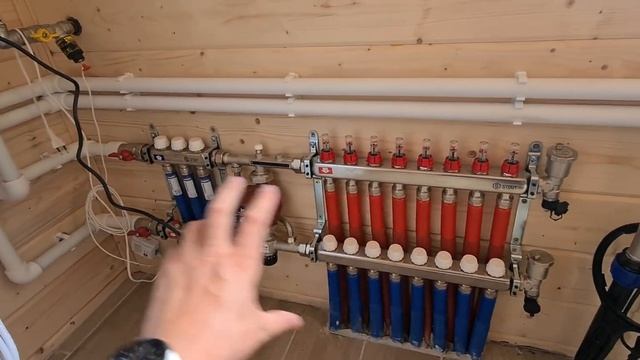 Теплый пол и радиаторное отопление на даче. Котел на сжиженом газе. #отоплениенадаче #водоснабжение