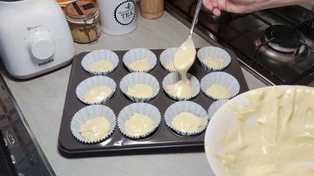 Лимонные маффины с кремом чиз. Вкусные капкейки