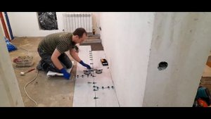 Укладка напольной ПЛИТКИ 150*30))