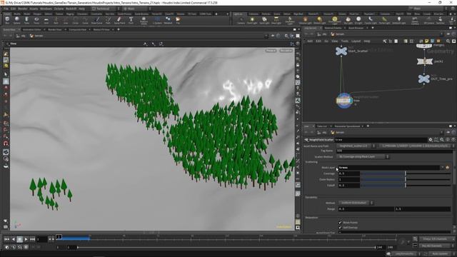 21 Параметрическое распределение деревьев по ландшафту в Houdini смотреть онлайн