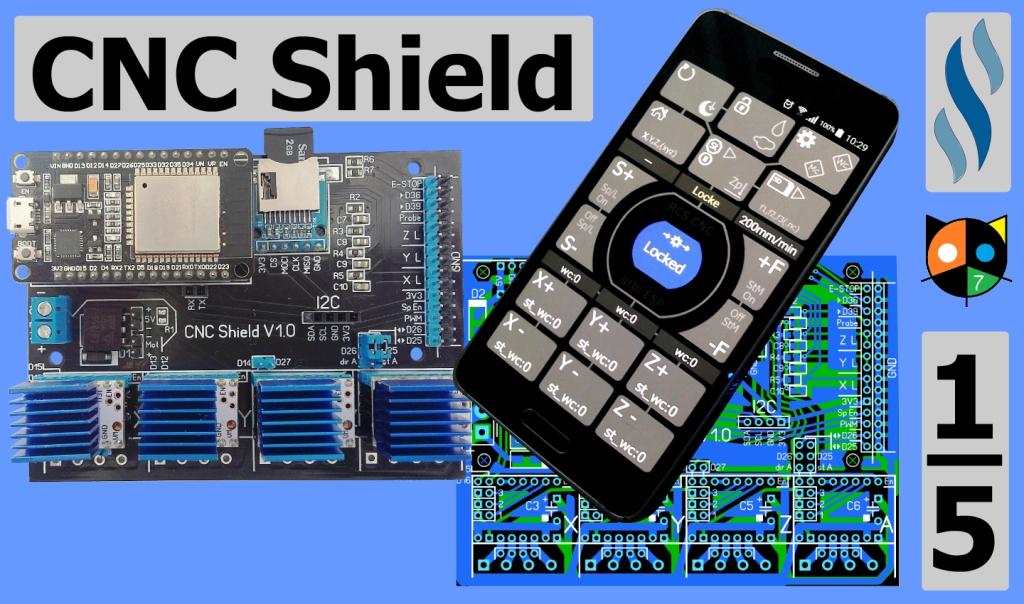 Шилд для Dev Kit V1 ESP Wroom 32_30pins. Обновление приложения "CNC Remote Control"
