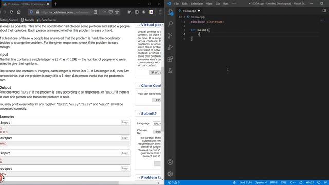 CodeForces # 1030A - C++ [WITH SUBMISSION LINK]