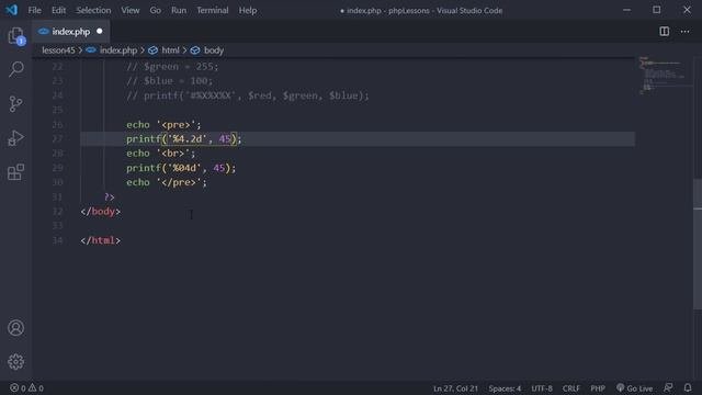 #45 Уроки PHP - Учим язык PHP, форматный вывод, функции Printf, Explode, Implode