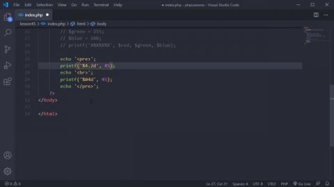 #45 Уроки PHP - Учим язык PHP, форматный вывод, функции printf, explode, implode