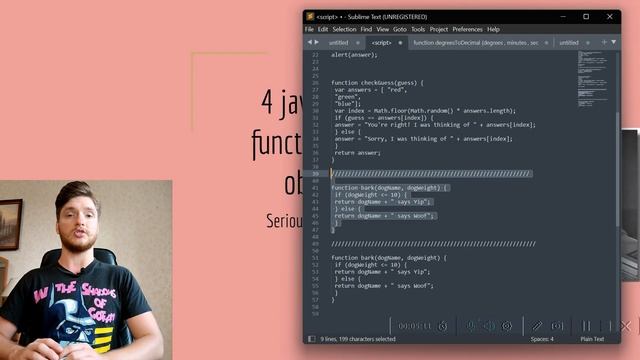 17 lesson. Java Script for begginers. Javascript functions and objects