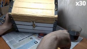 Сундук из картона своими руками  How to make cardboard chest  DIY crafts