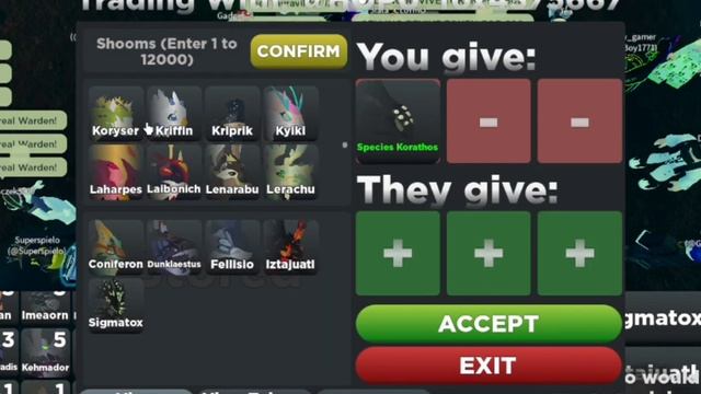 TRADING KORATHOS! ?? || Creatures of Sonaria