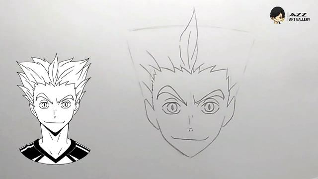 How to draw Bokuto from Haikyuu to the top