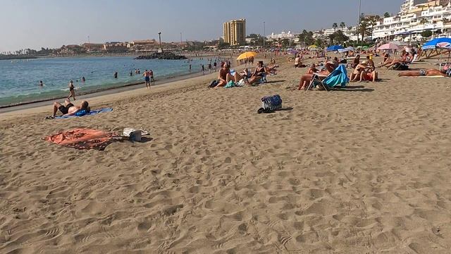 A wonderful WALK along the BEACH of Las Vistas in Tenerife. Travel video blog from Spain 4K