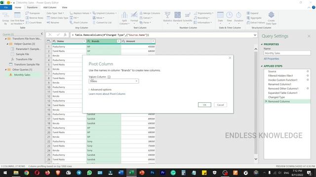 How to use Pivot Column in Power Query in Tamil