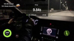 Skoda Octavia RS 2.0 TFSI 482HP MT Stage 3 EFR7163 APR 98 Ron Dragy 100-200 200-250 acceleration