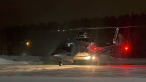 #aw109 #night #helicopter #landing #snow