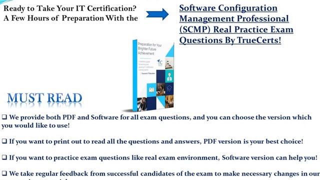 Software Configuration Management Professional (SCMP) Real Practice Exam Questions By TrueCerts!
