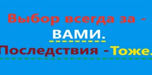 О выборе и последствиях выбора. Видео 551.