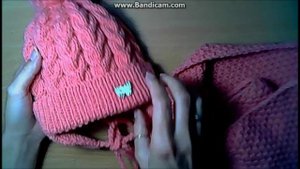 Комплект шапка +и снуд спицами.Шапка шарф купить.Супер модный набор-вязание спицами.