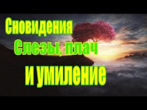 Сновидения.  Слезы, плач и умиление
