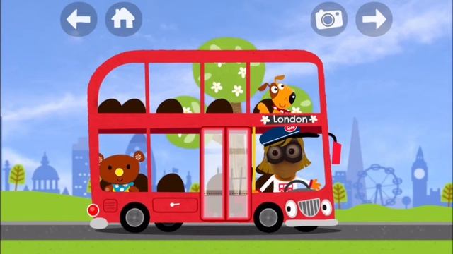 Wheels on the Bus | Nursery Rhymes | London Bus | School bus | Create your own driver| + puzzles смотреть онлайн