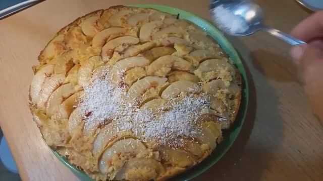 Пирог с персиками, без сахара.