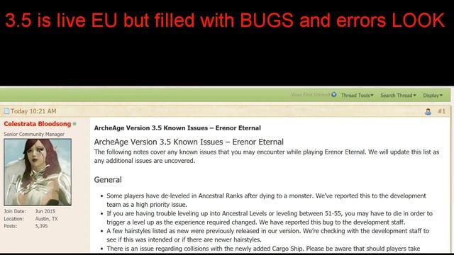 Archeage 3.5 bug and error list...wow lots of known errors смотреть онлайн