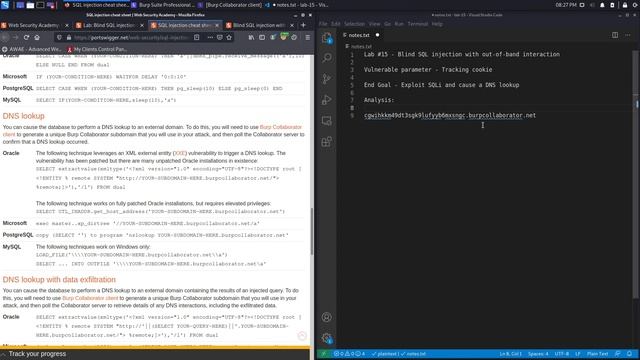SQL Injection - Lab #15  Blind SQL Injection With Out-of-band Interaction