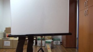 Unboxing and test of Hama Duo Tripod Projection Screen 125 with Toshiba TDP-T45