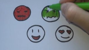 Рисуем и раскрашиваеиюм смайлики. Howto Draw and Color Emoji.