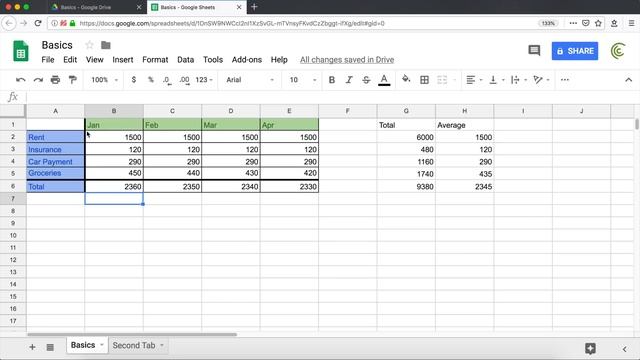 Google Sheets - Tutorial for Beginners - Part 1