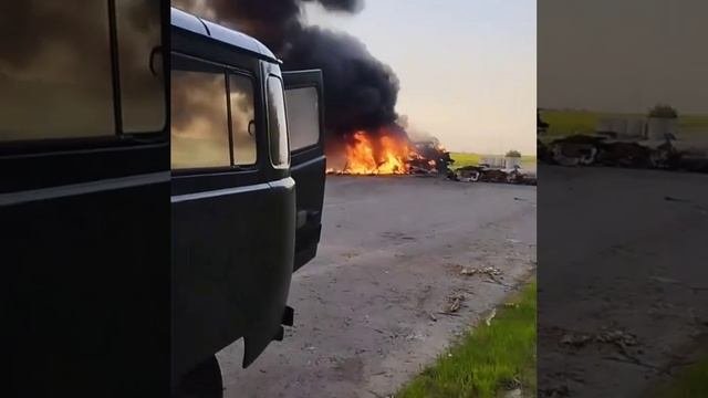 18.06.23 вечер. ВСУшников сожгли вместе с Уралом.