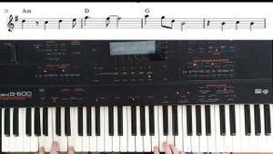 Заставка к сериалу "Сваты" играть на синтезаторе, ноты с аккордами. Roland-G600