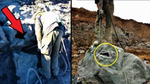 Распилив эту скалу, шахтёры обнаружили нечто интересное внутри!