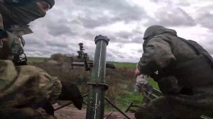 Работа расчета 120-мм миномета «Сани» и передовых авиа-наводчиков ЗВО в зоне проведения СВО