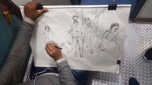 Sketch Art In Train