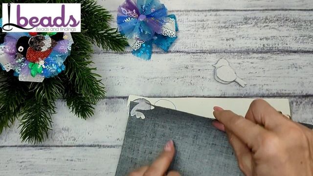 Маленькие Новогодние бантики Снегири Подробный мастер класс\Master diy  канзаши