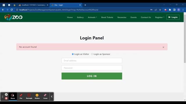 Zoo Management System in Android and Website | Android and Website Project for College Student