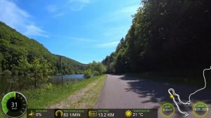 60 Minute Indoor Cycling Workout Saarschleife Germany with Cadence & Speed Display 4K