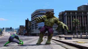 Spider-Man, Green Spiderman, Blue Spiderman, Yellow Spiderman Vs HULK Revenger