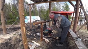 Пол месяца в весенней тайге/строительство/быт и многое другое/4 часть