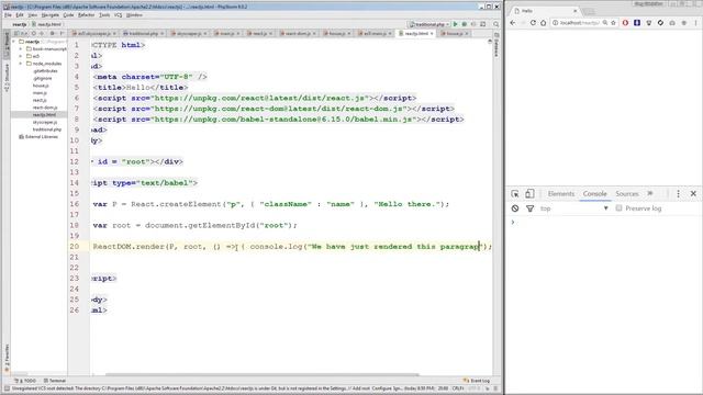 React JS Tutorial 2 - Creating React.js Elements, ReactDOM.render & Using JSX instead of ReactJS