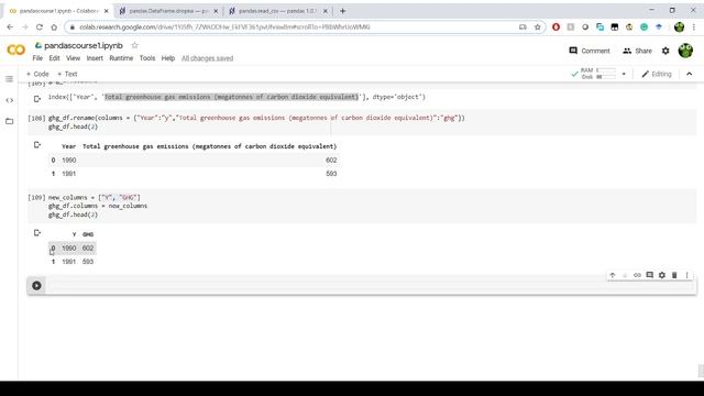 Python Pandas - renaming and selecting columns - Pandas Basics $6