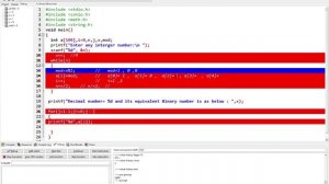 Decimal to binary C code using arrays