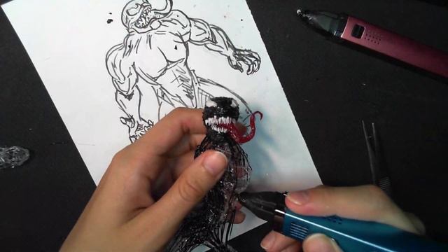 3D PEN ART | VENOM | КАК НАРИСОВАТЬ ВЕНОМА 3D РУЧКОЙ