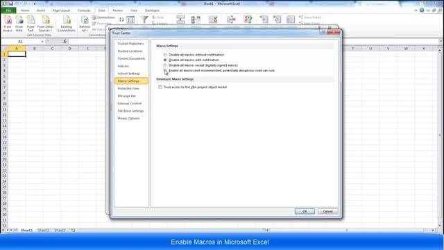 Enabling Macros In Excel