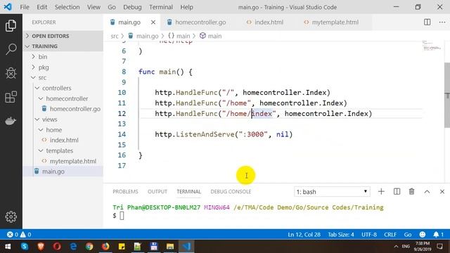 Build Layout View Page in Golang Web Application