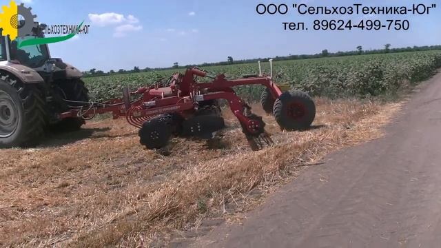 Дисковая борона Дукат-5 с трактором VALTRA/ смотреть онлайн