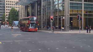 London Buses at Canada Square in Canary Wharf (2022)